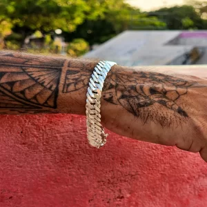 Pulseira elo duplo 10mm x 21,5cm