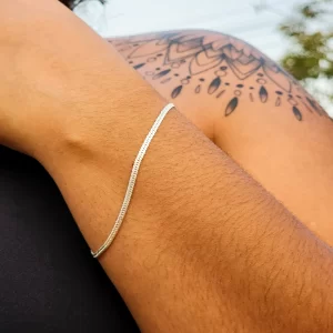 Pulseira elo duplo 2mm x 20,5cm