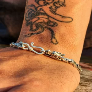 Pulseira bali cabeça de dragão 4mm x 21cm
