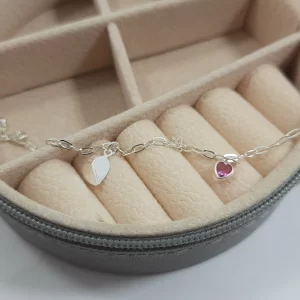 Pulseira coração dobrado