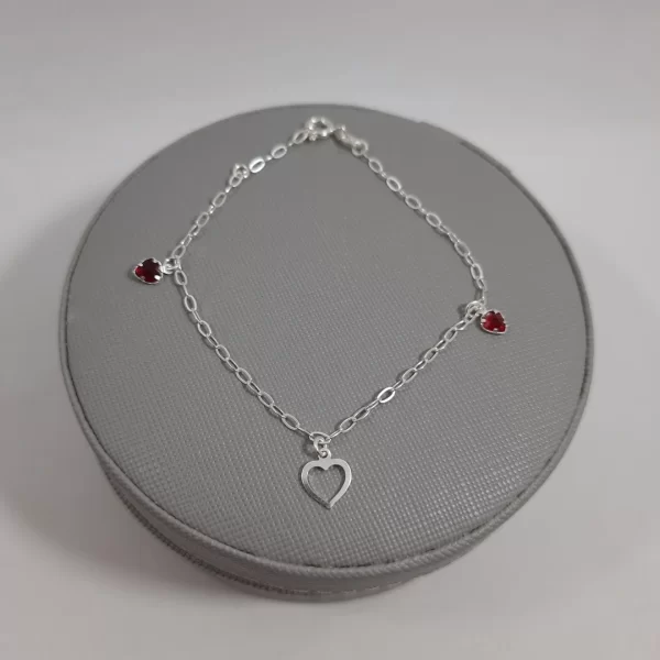 Pulseira coração vazado