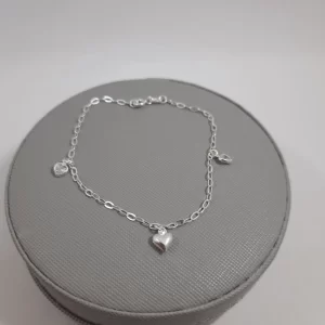 Pulseira coração com pedras