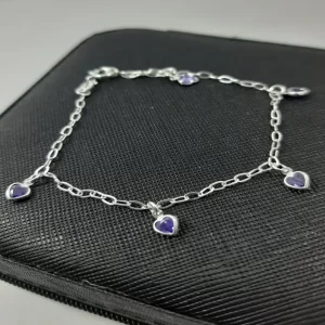 Pulseira coração roxo
